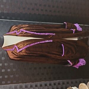 Dreamguy Brown Velvet Jacket with Purple Trim Size XL